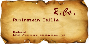 Rubinstein Csilla névjegykártya